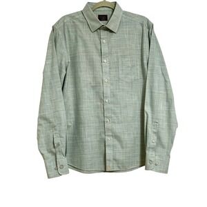 NWOT UntuckIt Avelino blue gray‎ stripe plaid Slim fit Mens size Large